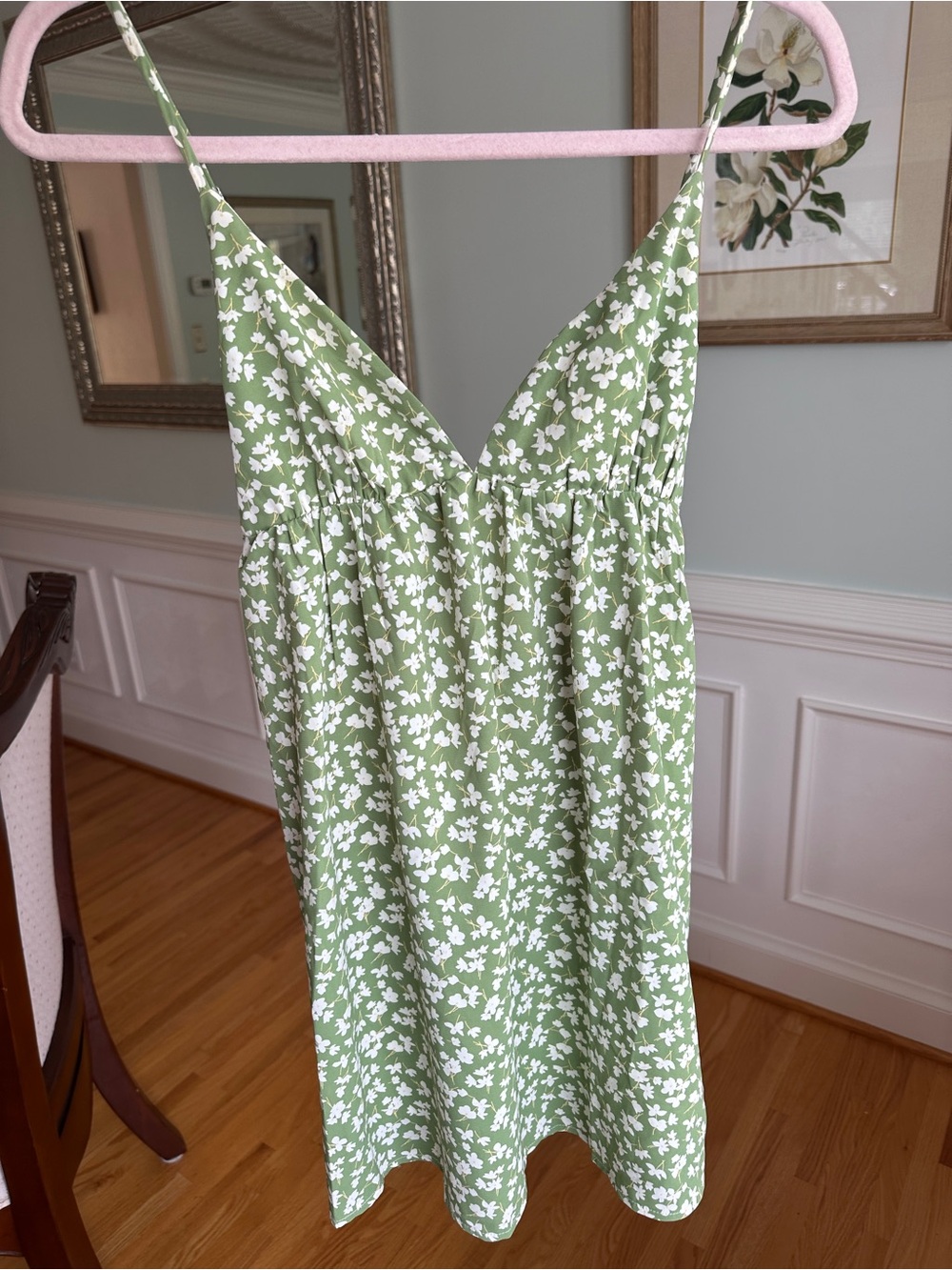 Princess Polly Green and White Floral Mini Dress
